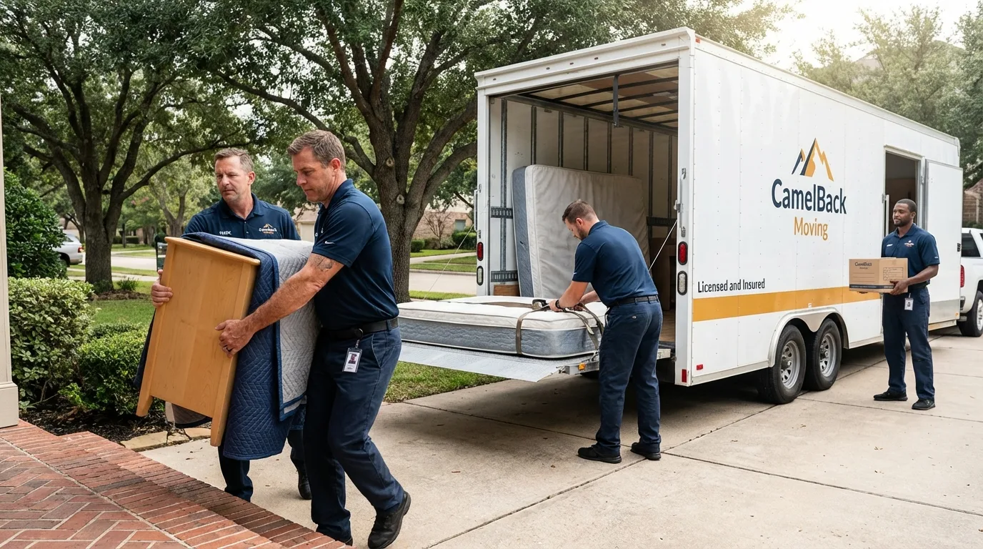 Crew loading residential truck for cross-state move from Essex Junction, VT